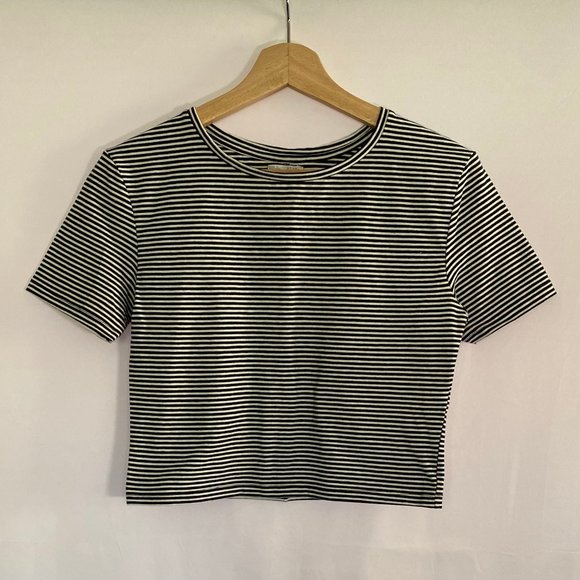 Zara Striped Crop Tee - Picture 1 of 2